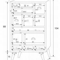 Komoda s 13 zásuvkami Thess, 114 cm - 4