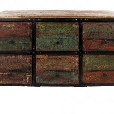 Komoda s 6 zásuvkami Shabby, 102 cm - 1