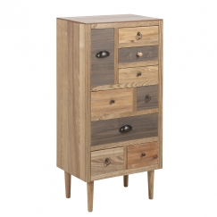 Komoda s 9 zásuvkami Thess, 98 cm, hnedá