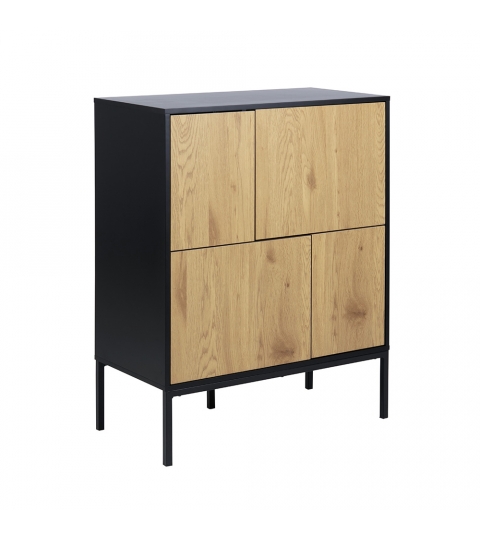 Komoda s dverami Seashell, 103 cm, dub