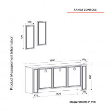 Komoda Sansa, 180 cm, bílá - 8