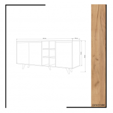 Komoda Seriam 140 cm, biela / dub - 4