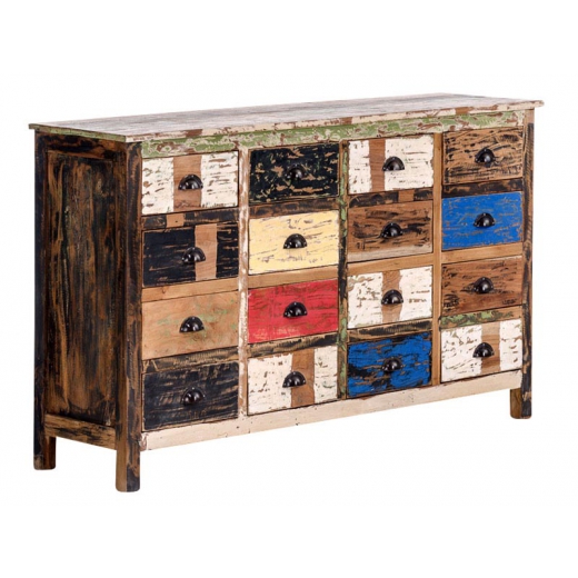 Komoda teaková so 16 zásuvkami Larisa, 154 cm - 1