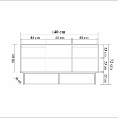 Komoda Zela, 140 cm, ořech - 7