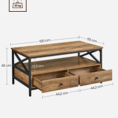 Konferečný stolík Dorina, 100 cm, hnedá - 5