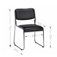Konferenčná stolička Axo, textil, čierna - 3