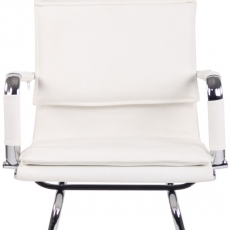 Konferenčná stolička Bedford, pravá koža, biela - 1