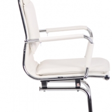 Konferenčná stolička Bedford, pravá koža, biela - 2