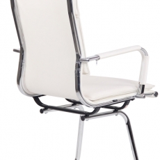 Konferenčná stolička Bedford, pravá koža, biela - 3