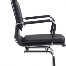 Konferenčná stolička Bedford, pravá koža, čierna - 2