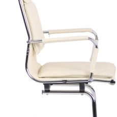 Konferenčná stolička Bedford, pravá koža, krémová - 2