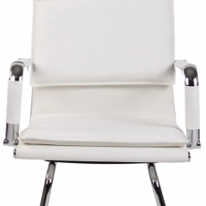 Konferenčná stolička Bedford, syntetická koža, biela - 1