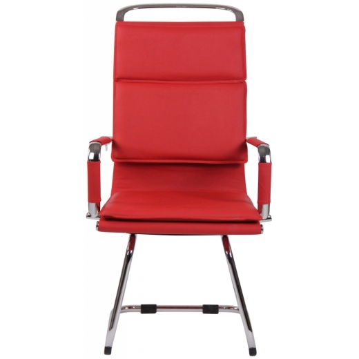 Konferenčná stolička Bedford, syntetická koža, červená - 1