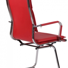 Konferenčná stolička Bedford, syntetická koža, červená - 3