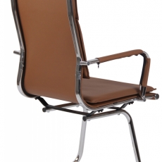 Konferenčná stolička Bedford, syntetická koža, hnedá - 3