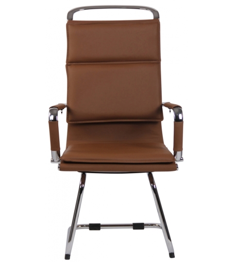 Konferenčná stolička Bedford, syntetická koža, hnedá