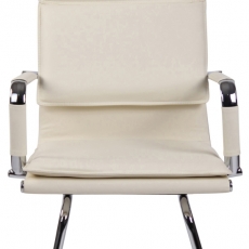 Konferenčná stolička Bedford, syntetická koža, krémová - 1