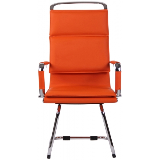 Konferenčná stolička Bedford, syntetická koža, oranžová - 1