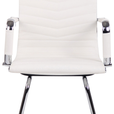 Konferenčná stolička Burnley,  pravá koža, biela - 1