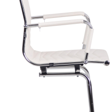 Konferenčná stolička Burnley,  pravá koža, biela - 2