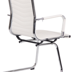 Konferenčná stolička Burnley,  pravá koža, biela - 3