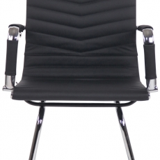 Konferenčná stolička Burnley,  pravá koža, čierna - 1