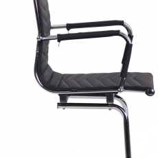Konferenčná stolička Burnley,  pravá koža, čierna - 2