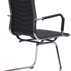 Konferenčná stolička Burnley,  pravá koža, čierna - 3