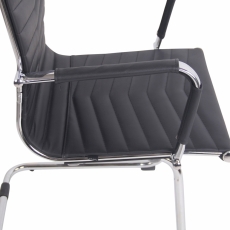Konferenčná stolička Burnley,  pravá koža, čierna - 5