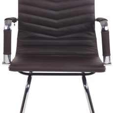 Konferenčná stolička Burnley,  pravá koža, hnedá - 1