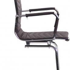 Konferenčná stolička Burnley,  pravá koža, hnedá - 2