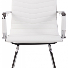 Konferenčná stolička Burnley, syntetická koža, biela - 2
