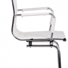 Konferenčná stolička Burnley, syntetická koža, biela - 3