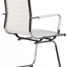 Konferenčná stolička Burnley, syntetická koža, biela - 4