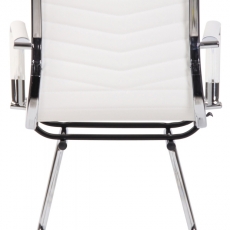 Konferenčná stolička Burnley, syntetická koža, biela - 5