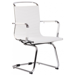 Konferenčná stolička Burnley, syntetická koža, biela