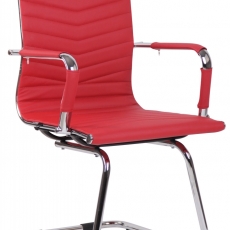 Konferenčná stolička Burnley, syntetická koža, červená - 1