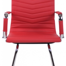Konferenčná stolička Burnley, syntetická koža, červená - 2