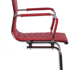 Konferenčná stolička Burnley, syntetická koža, červená - 3
