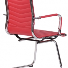 Konferenčná stolička Burnley, syntetická koža, červená - 4