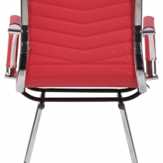 Konferenčná stolička Burnley, syntetická koža, červená - 5