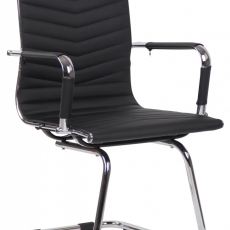 Konferenčná stolička Burnley, syntetická koža, čierna - 1