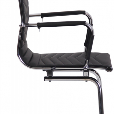 Konferenčná stolička Burnley, syntetická koža, čierna - 3