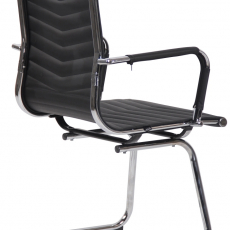 Konferenčná stolička Burnley, syntetická koža, čierna - 4