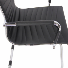 Konferenčná stolička Burnley, syntetická koža, čierna - 7