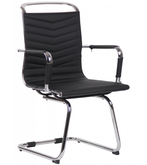 Konferenčná stolička Burnley, syntetická koža, čierna