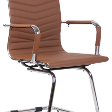 Konferenčná stolička Burnley, syntetická koža, hnedá - 1