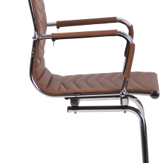 Konferenčná stolička Burnley, syntetická koža, hnedá - 3