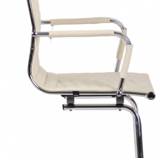 Konferenčná stolička Burnley, syntetická koža, krémová - 2