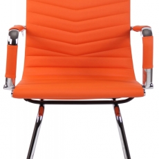 Konferenčná stolička Burnley, syntetická koža, oranžová - 2